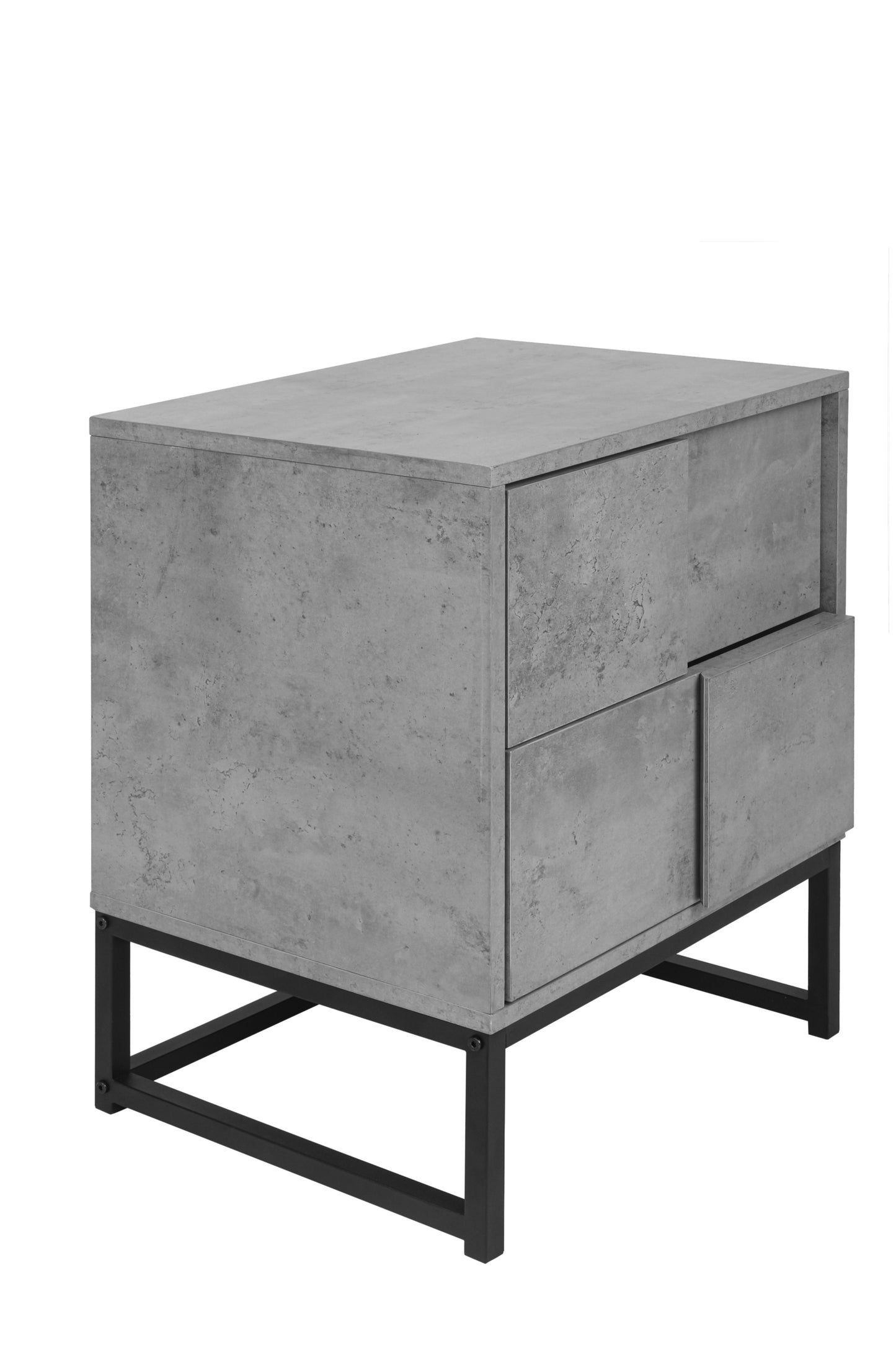 Geo Nightstand in Cement Grey Finish