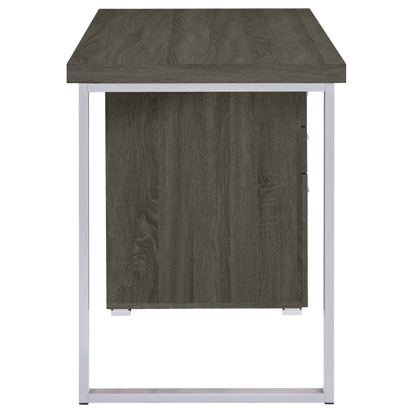 Tobin Weathered Grey 3-drawer Reversible Office Desk