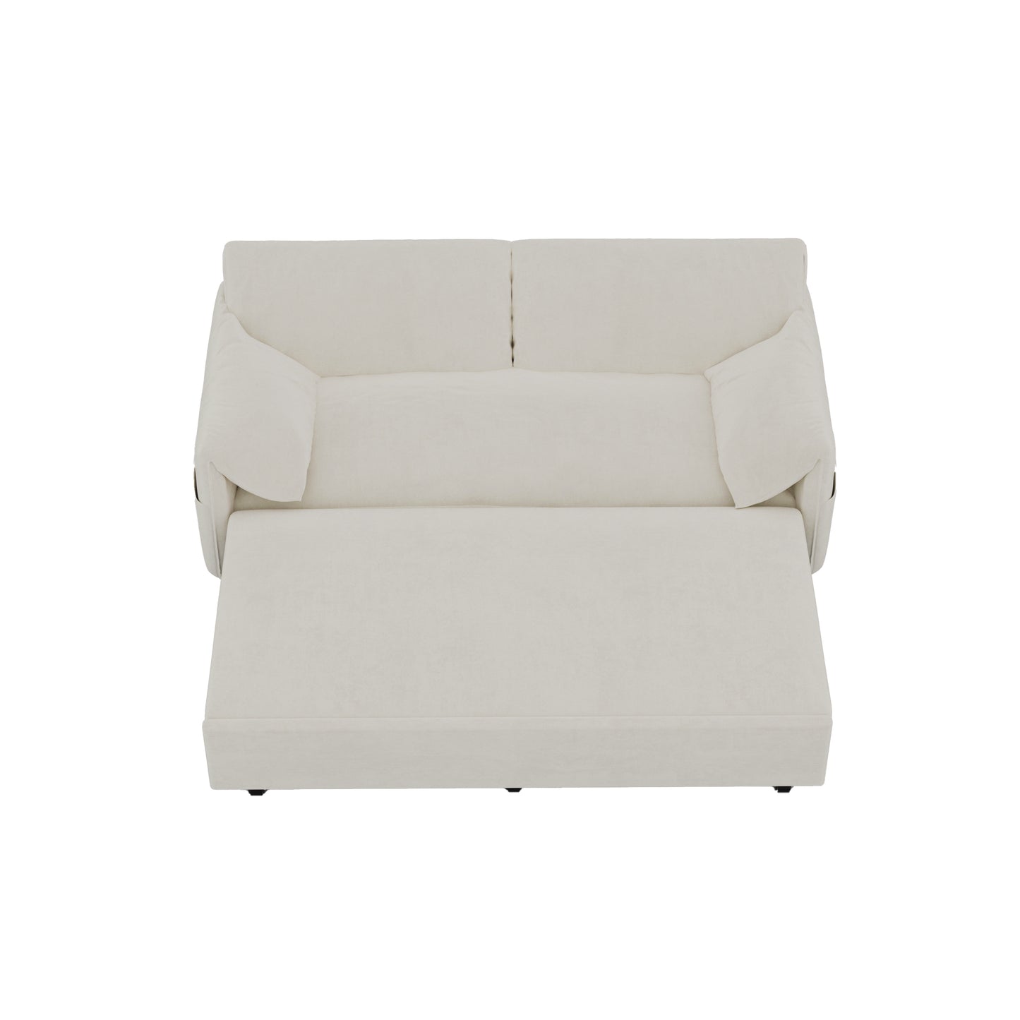 63.8" Morrison Beige Queen Sofa Sleeper with Side Storage