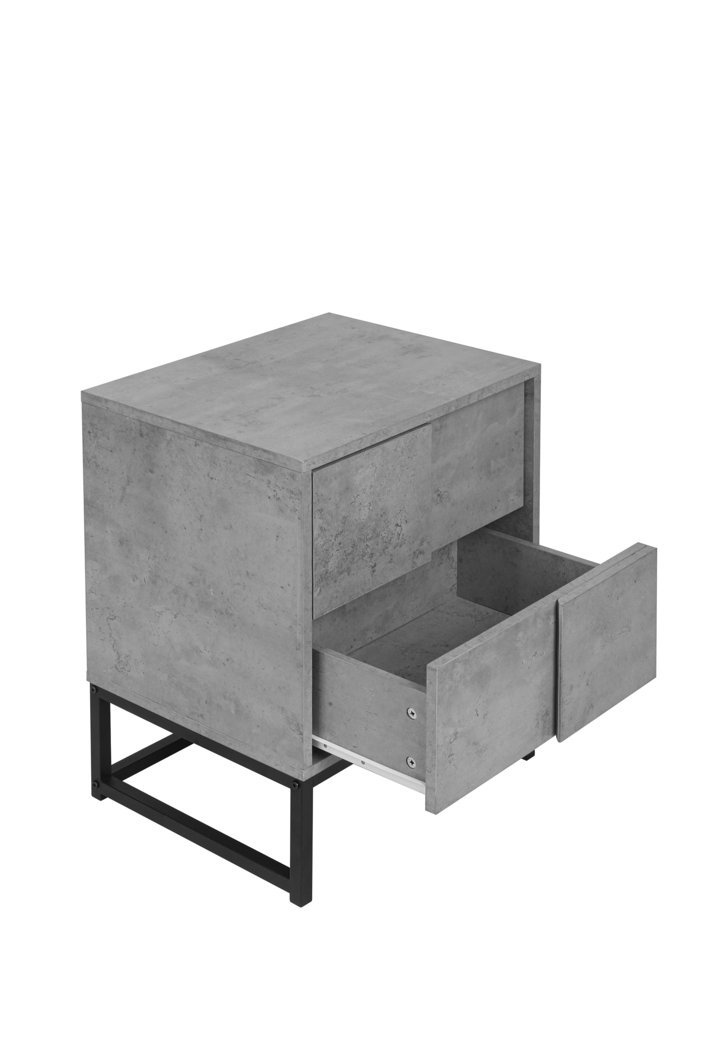 Geo Nightstand in Cement Grey Finish