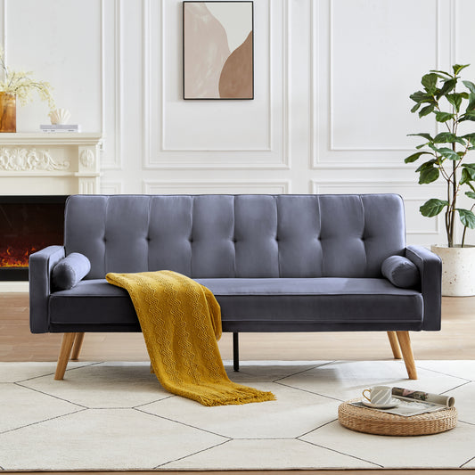 Myra Dark Gray Linen Chesterfield Sofa