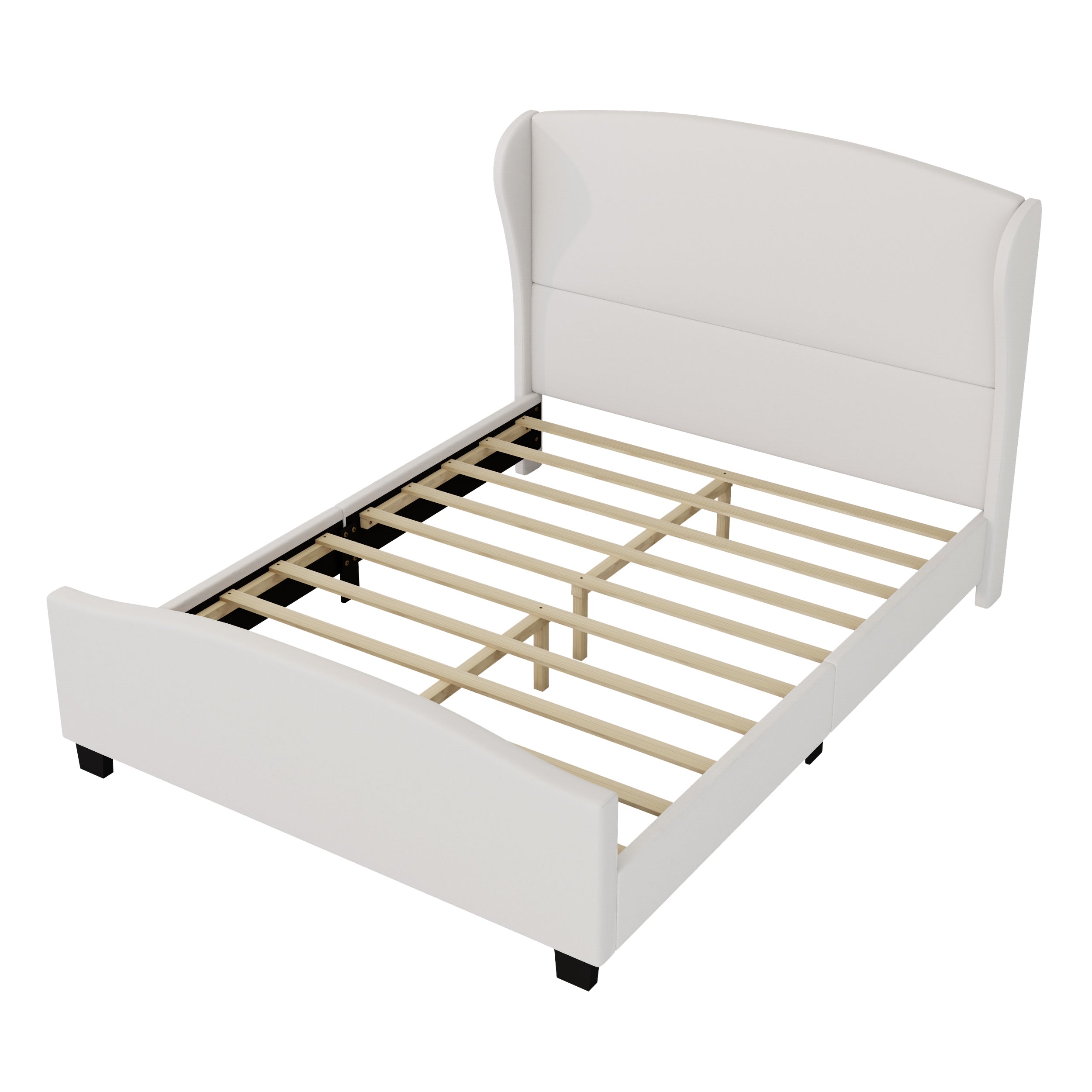 Calma Wingback Linen Upholstered Queen Bed