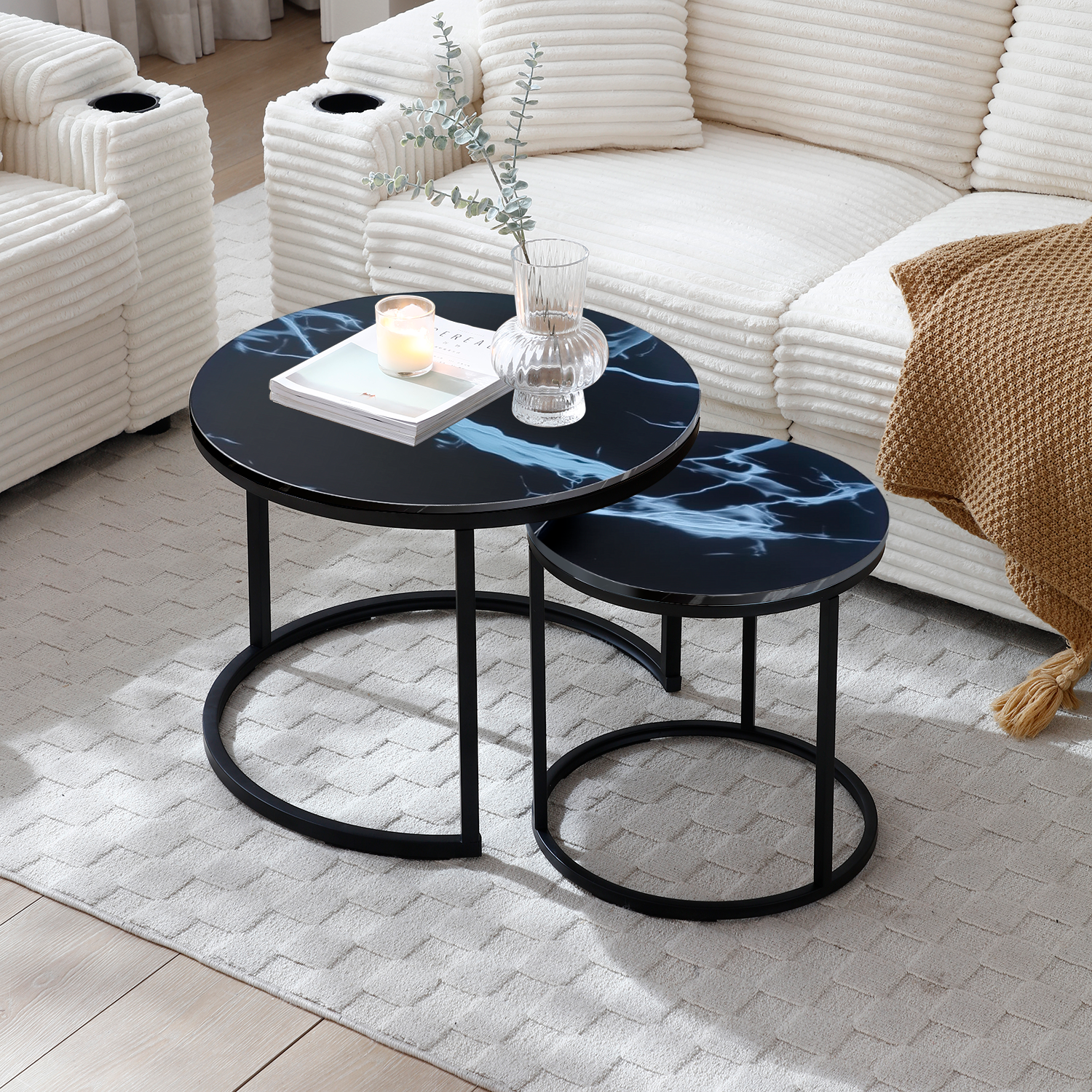 Couples Black Nesting Coffee Table Set