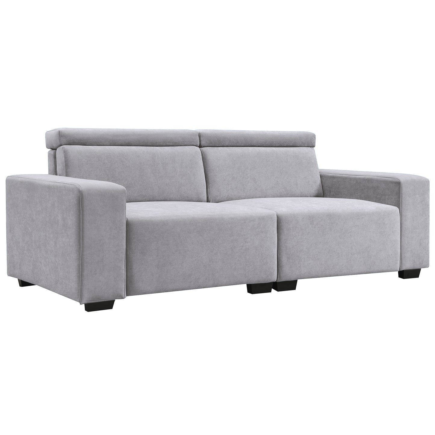 Doral Gray Sectional Sofa Couch w/ Multi-Angle Adjustable Headrest