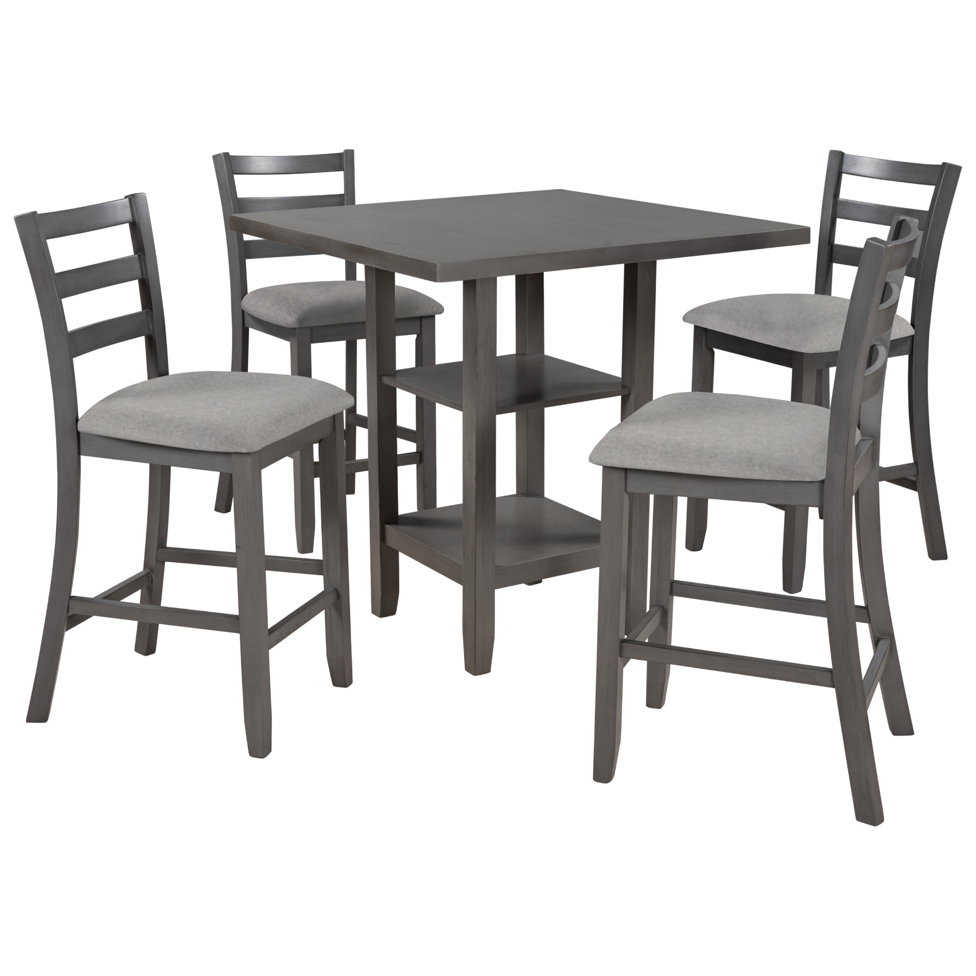 Glenford 5-Piece Wooden Counter Height Dining Set