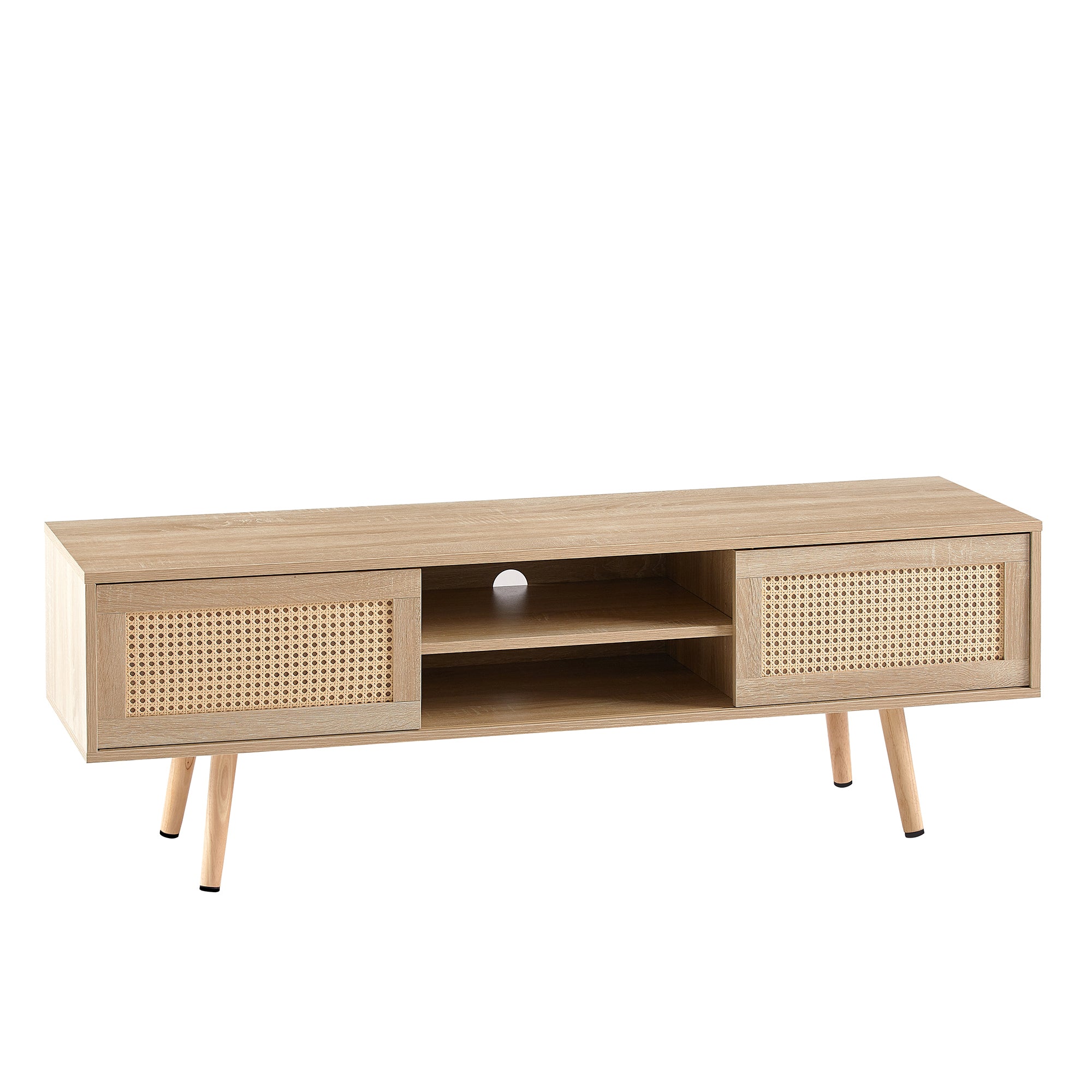 Southview Natural Rattan TV Cabinet with Sliding Doors