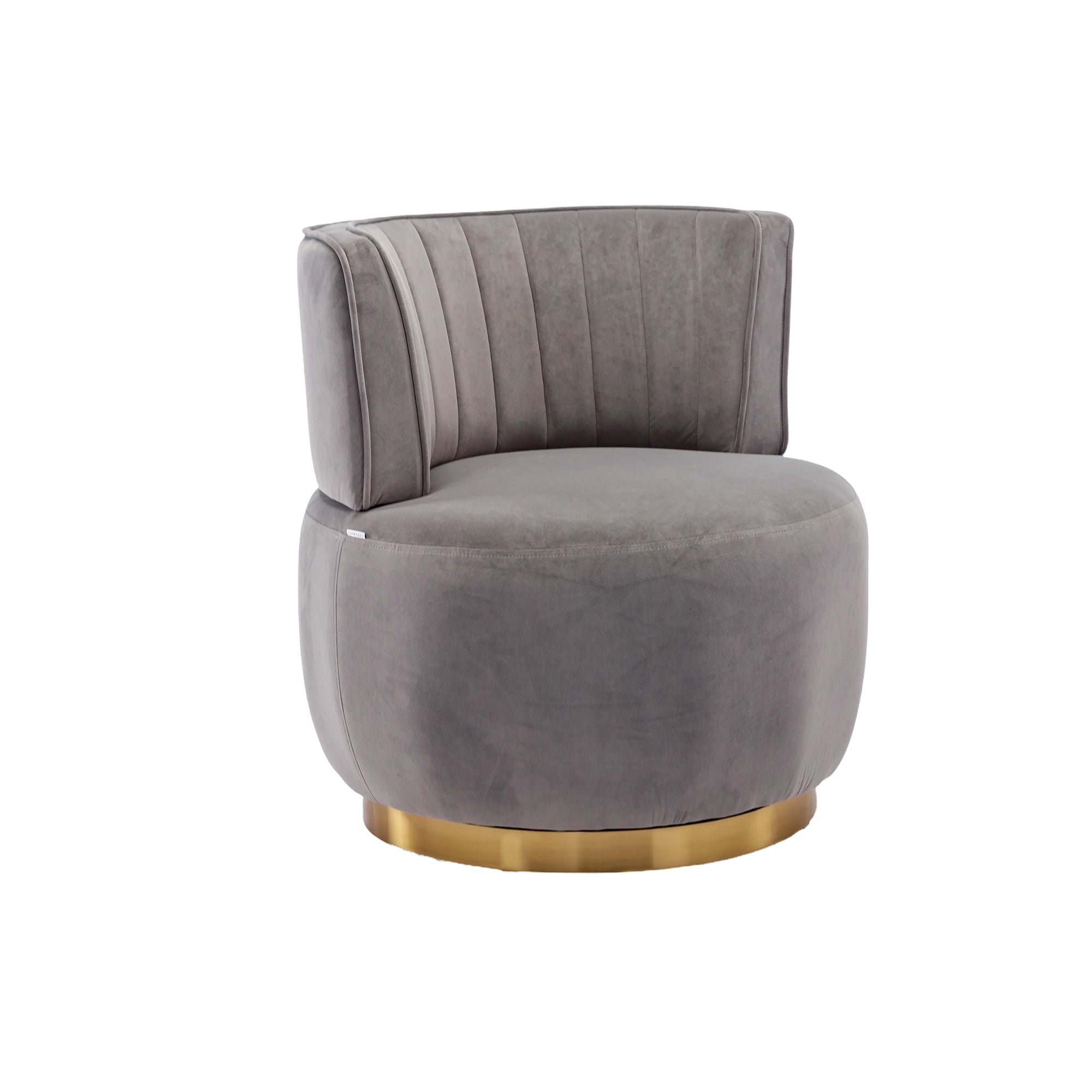 Aurelia Grey Swivel Barrel Chair