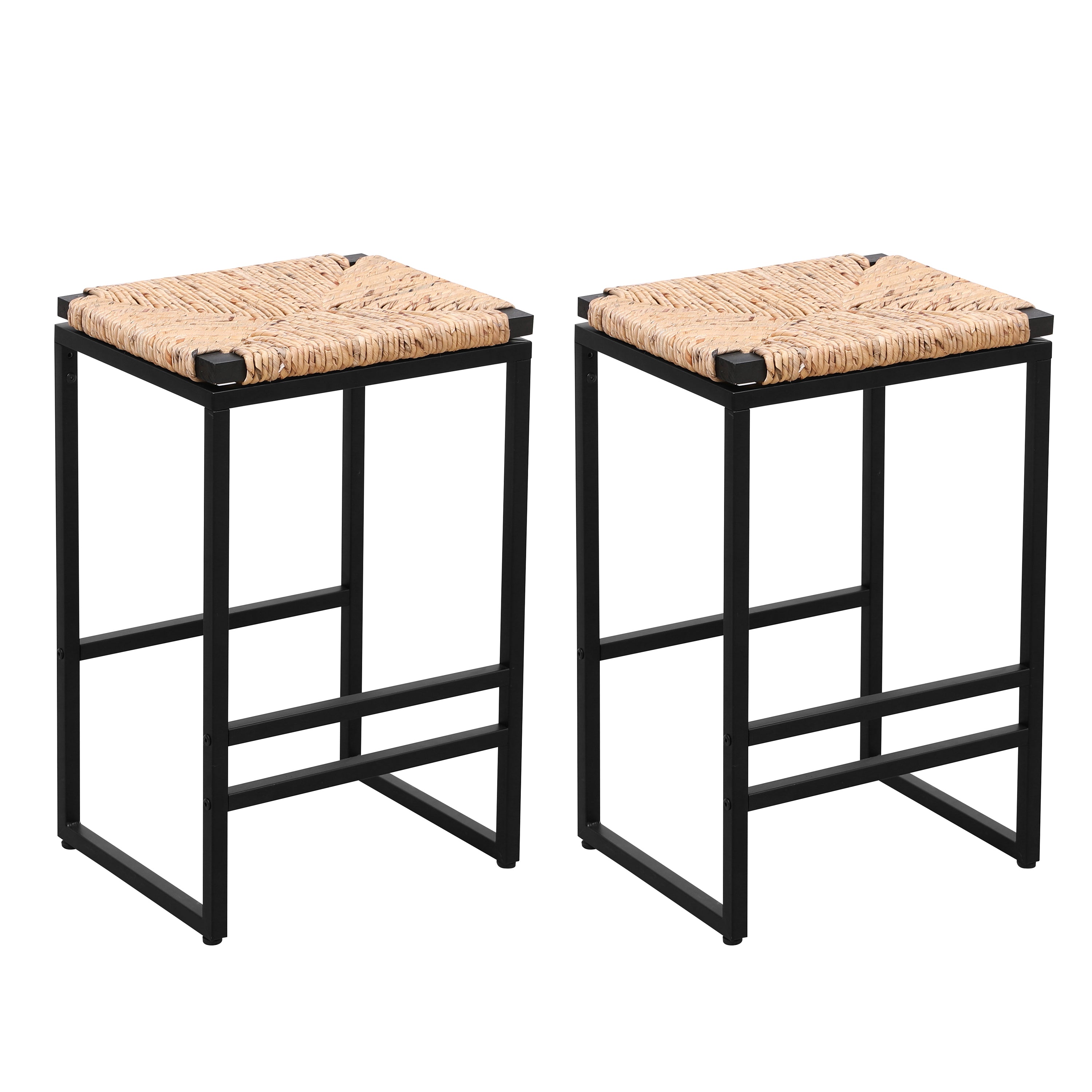 Jacks Backless Woven Bar Stools (Set of 2)