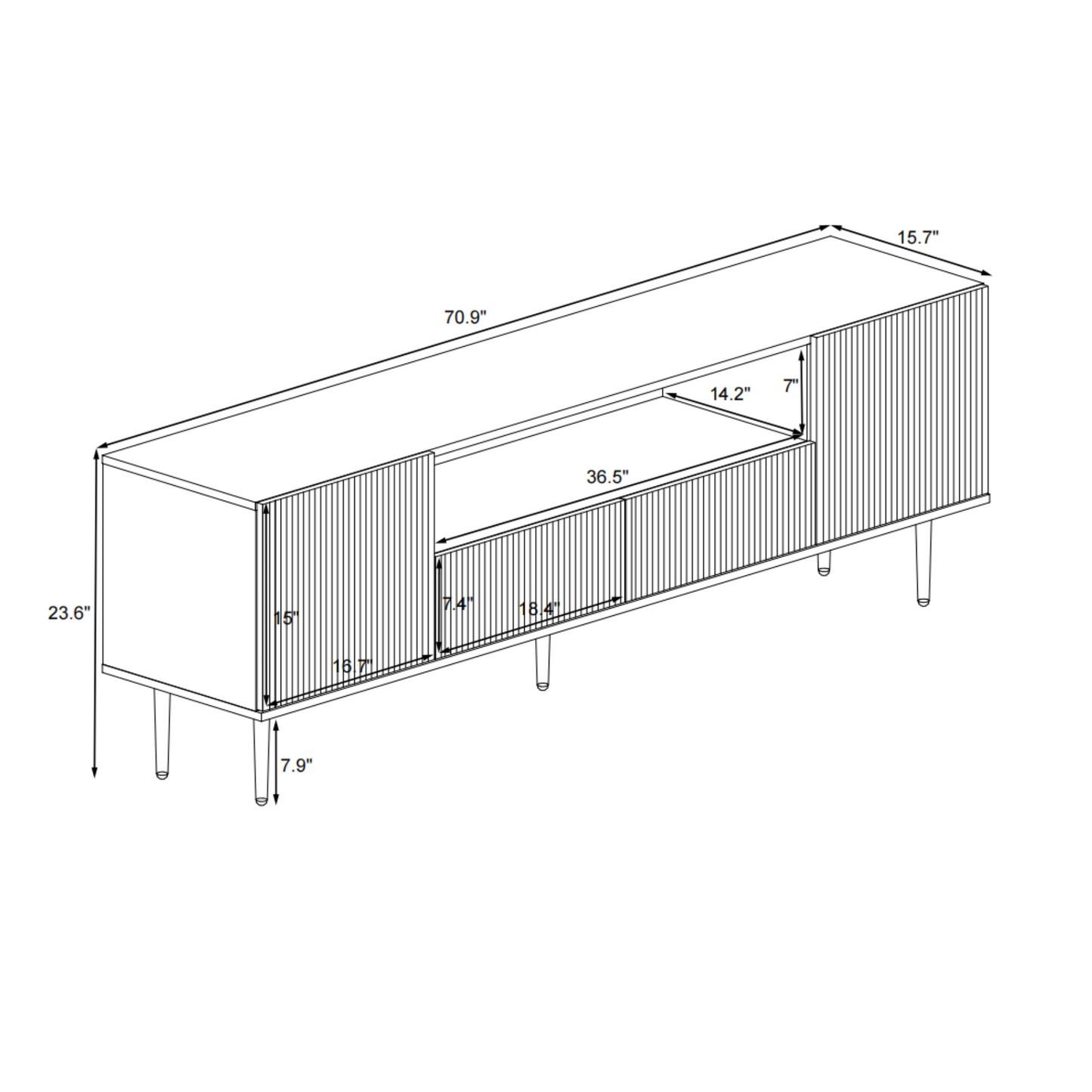 Temur Media Console w/ 2 Drawers