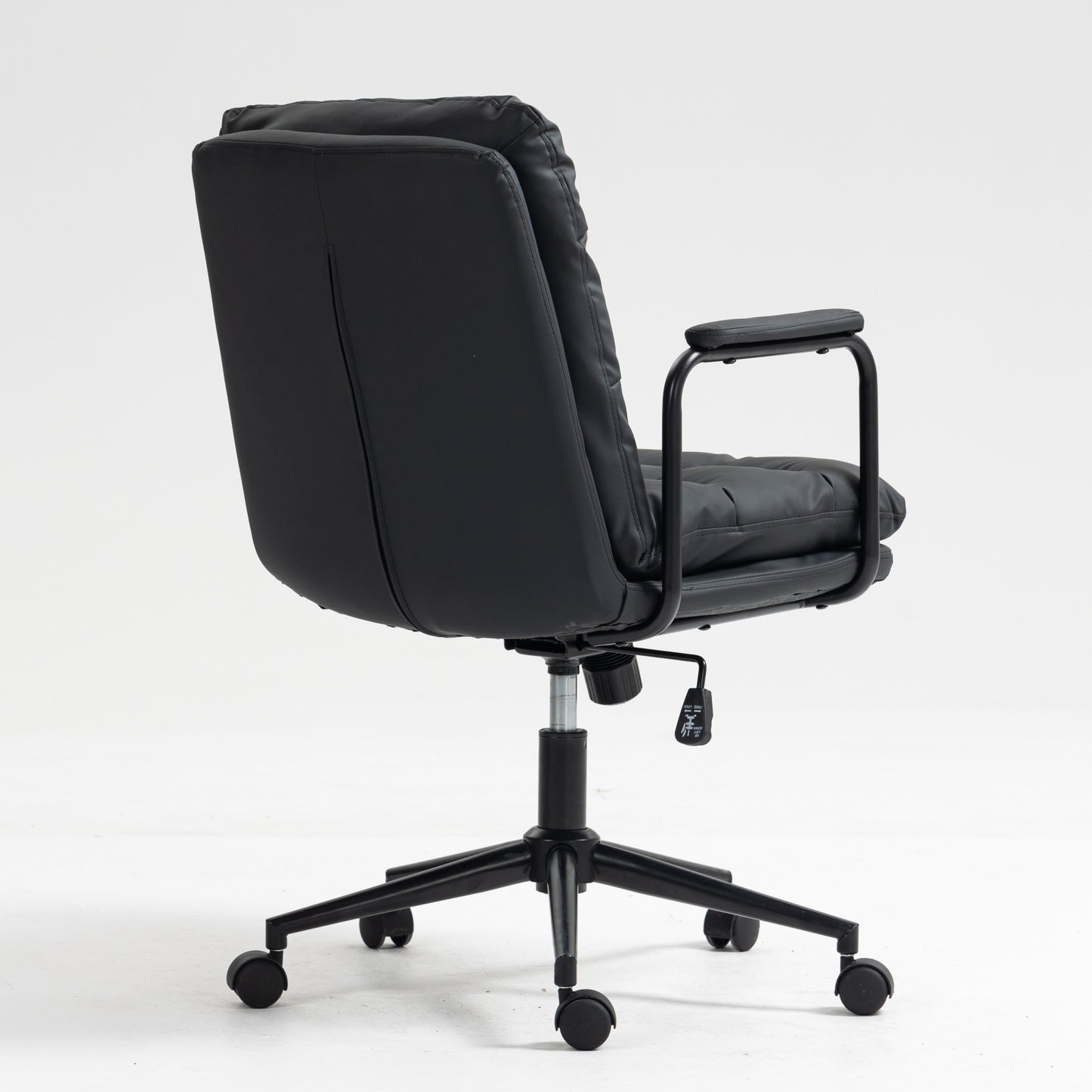 Royton Computer Rolling Swivel Chair in Black PU Leather