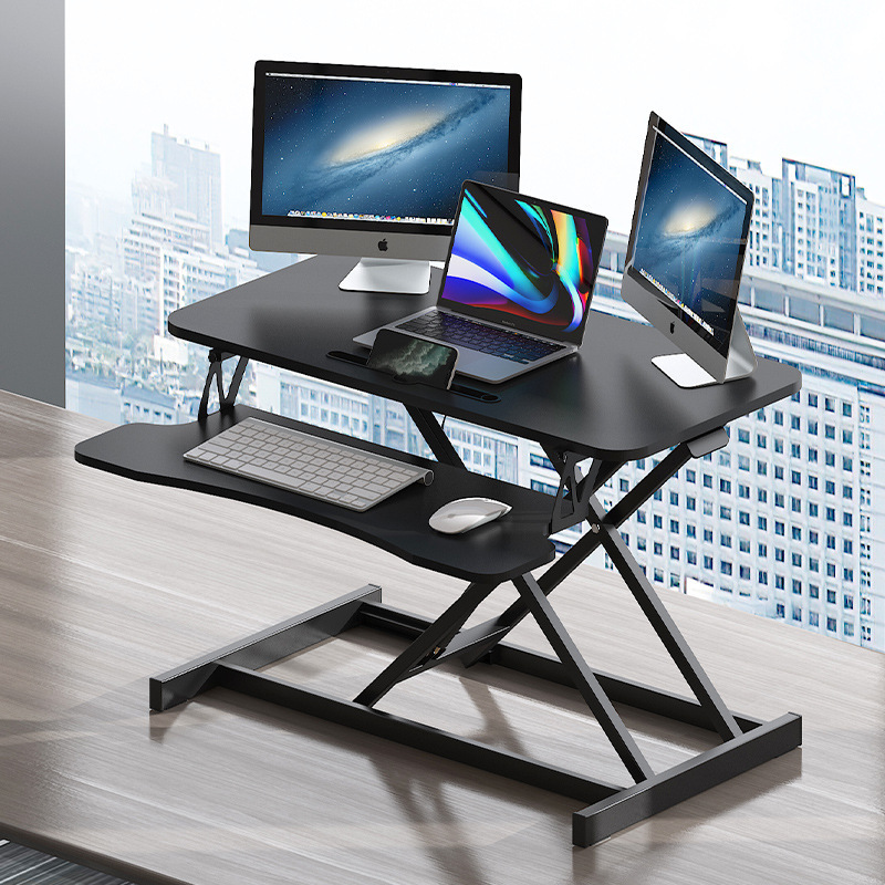 Lazex 32 Inch Desk Converter, Height Adjustable Sit to Stand Riser