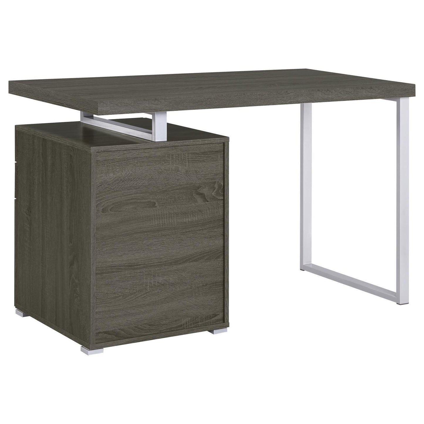 Tobin Weathered Grey 3-drawer Reversible Office Desk