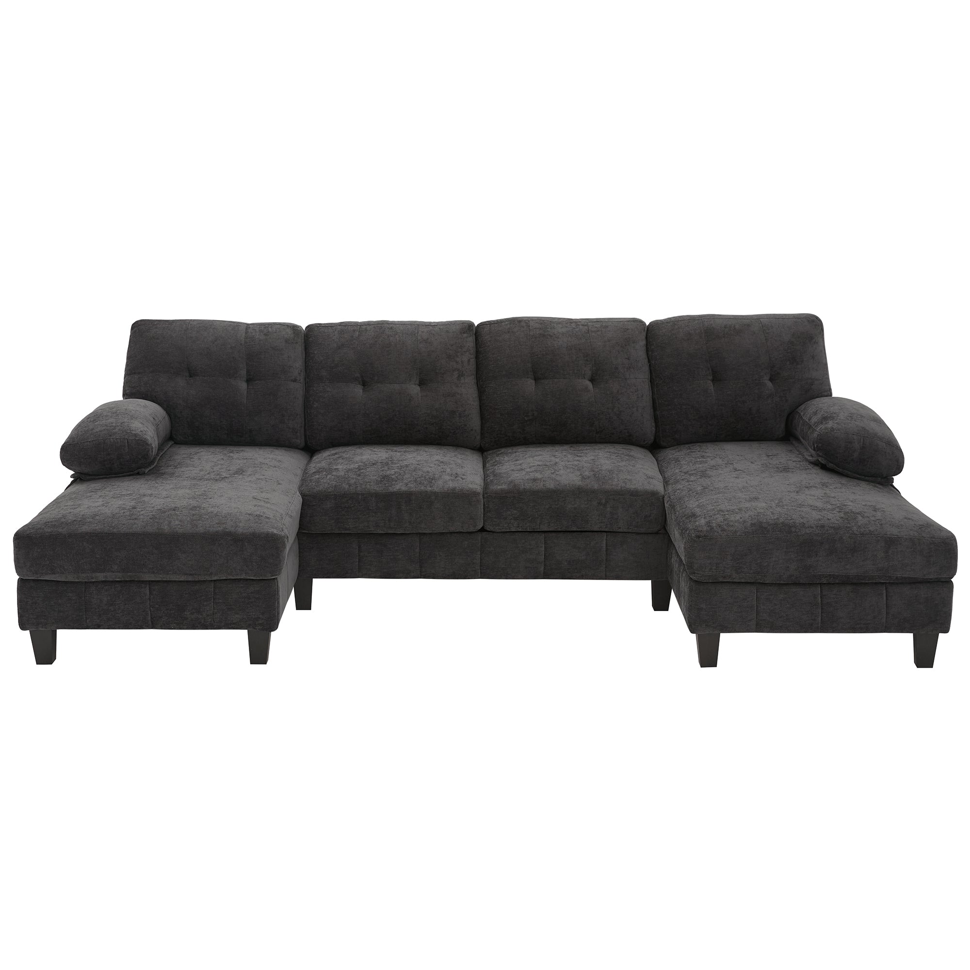 Juna Black U-Shaped Sectional Sofa