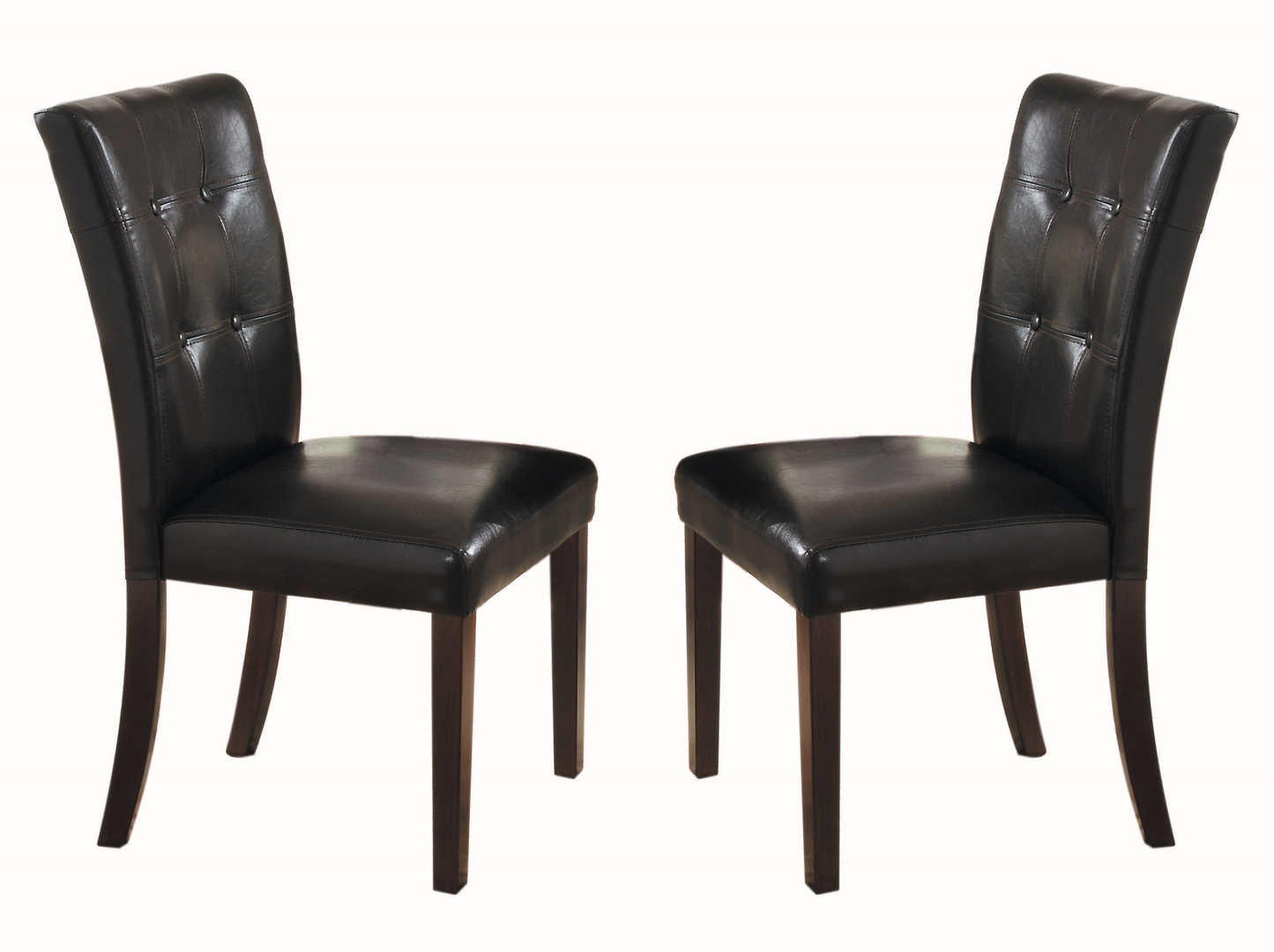 Espresso Button-Tufted Side Chairs Set.(Set of 2)