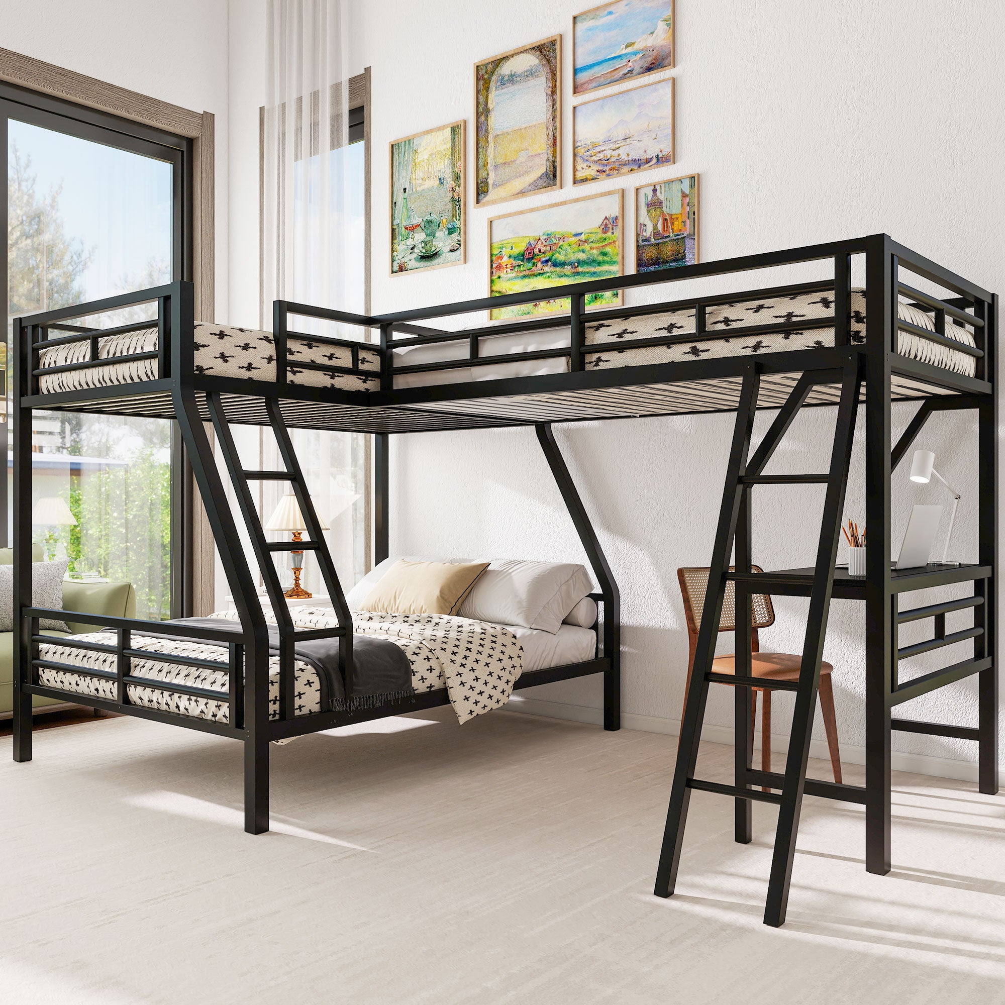 Sierra Loft Twin / Full Bunk Bed with a Twin Loft Bed