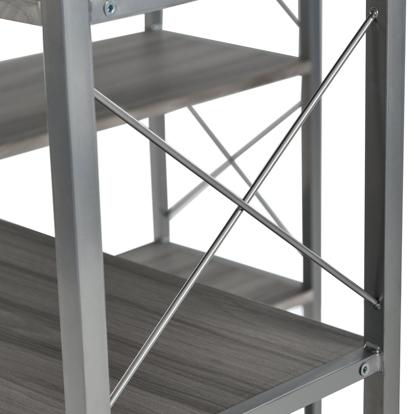 Garmin Silver+Grey 7-Tier Metal Bookcase