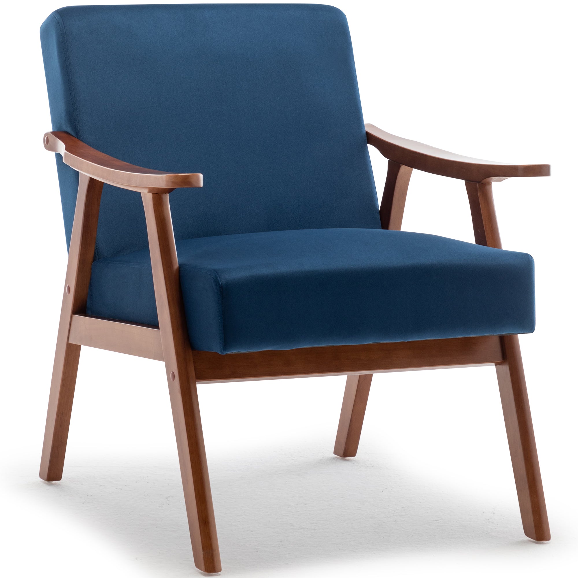 Karo Blue Mid-Century Modern Accent Chair