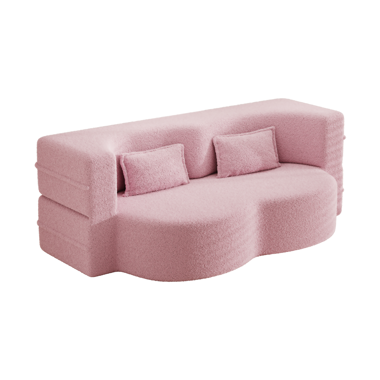 Mucasa Pink Modern Foam-Filled Sleeper Sofa