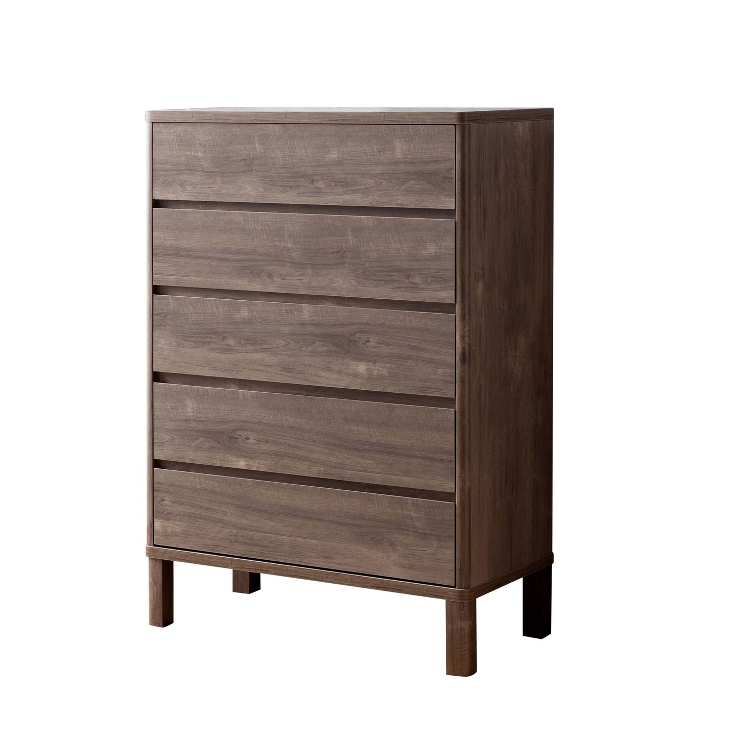 Juraro Contemporary Bedroom 5 Drawer Chest in Dark Brown