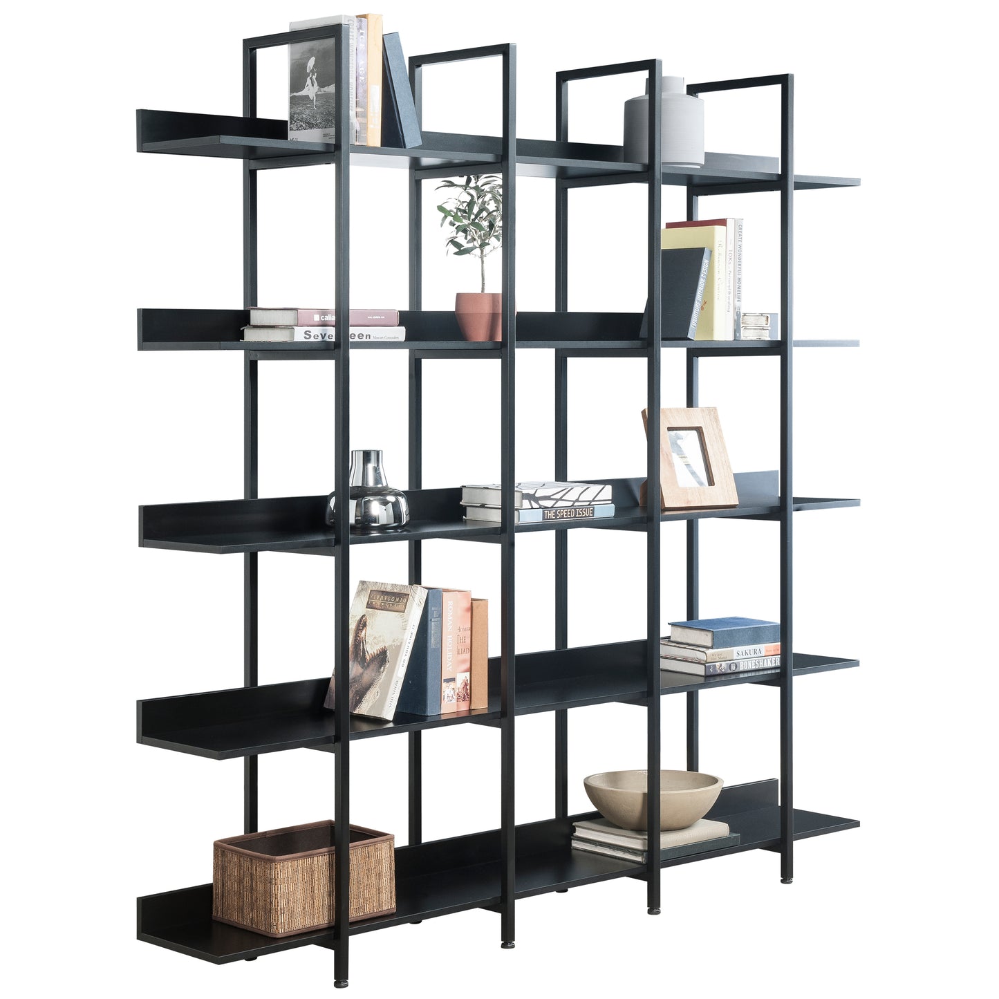 Vintage Industrial 5-Tier Bookcase