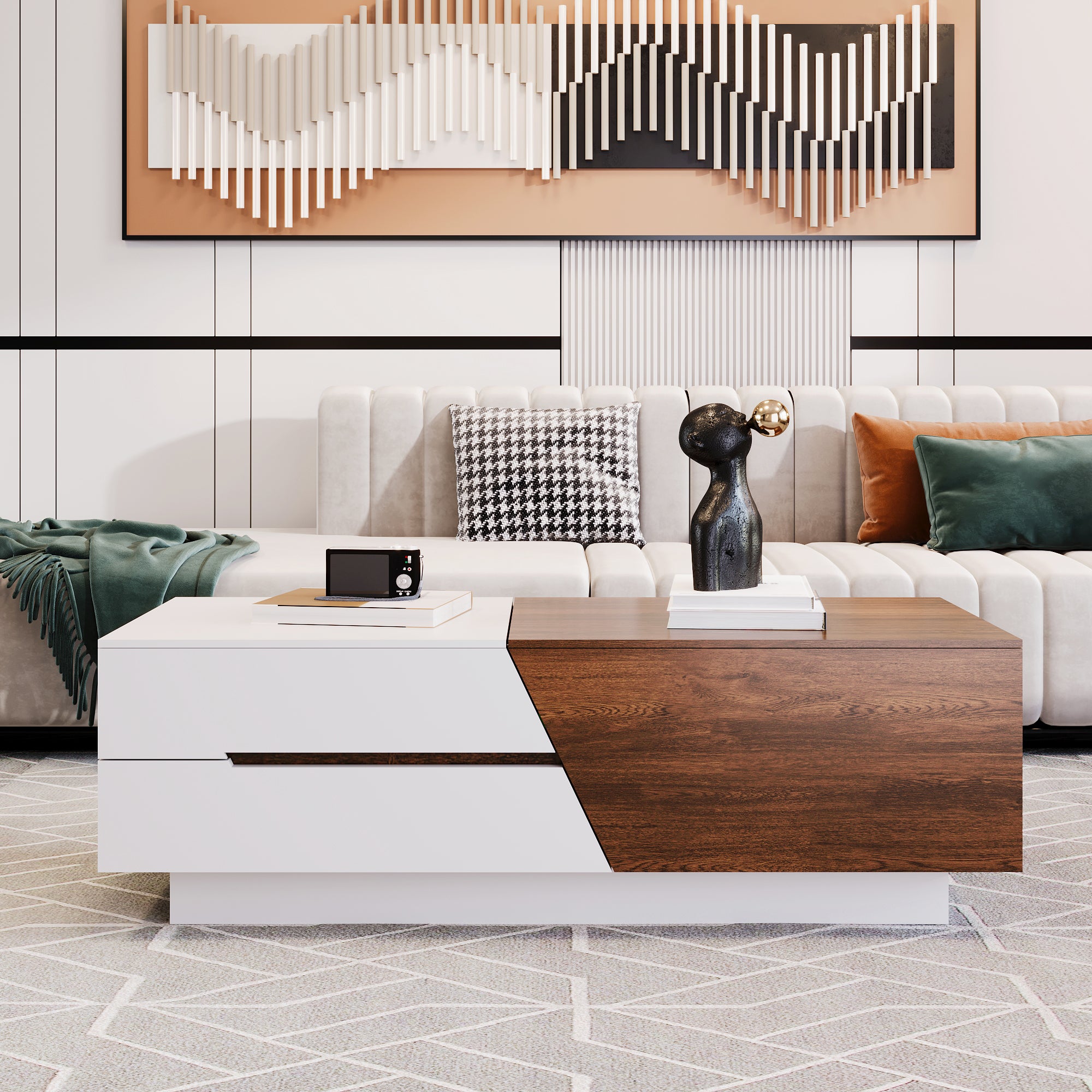 Xanex Extendable Sliding Top Coffee Table w/ Storage