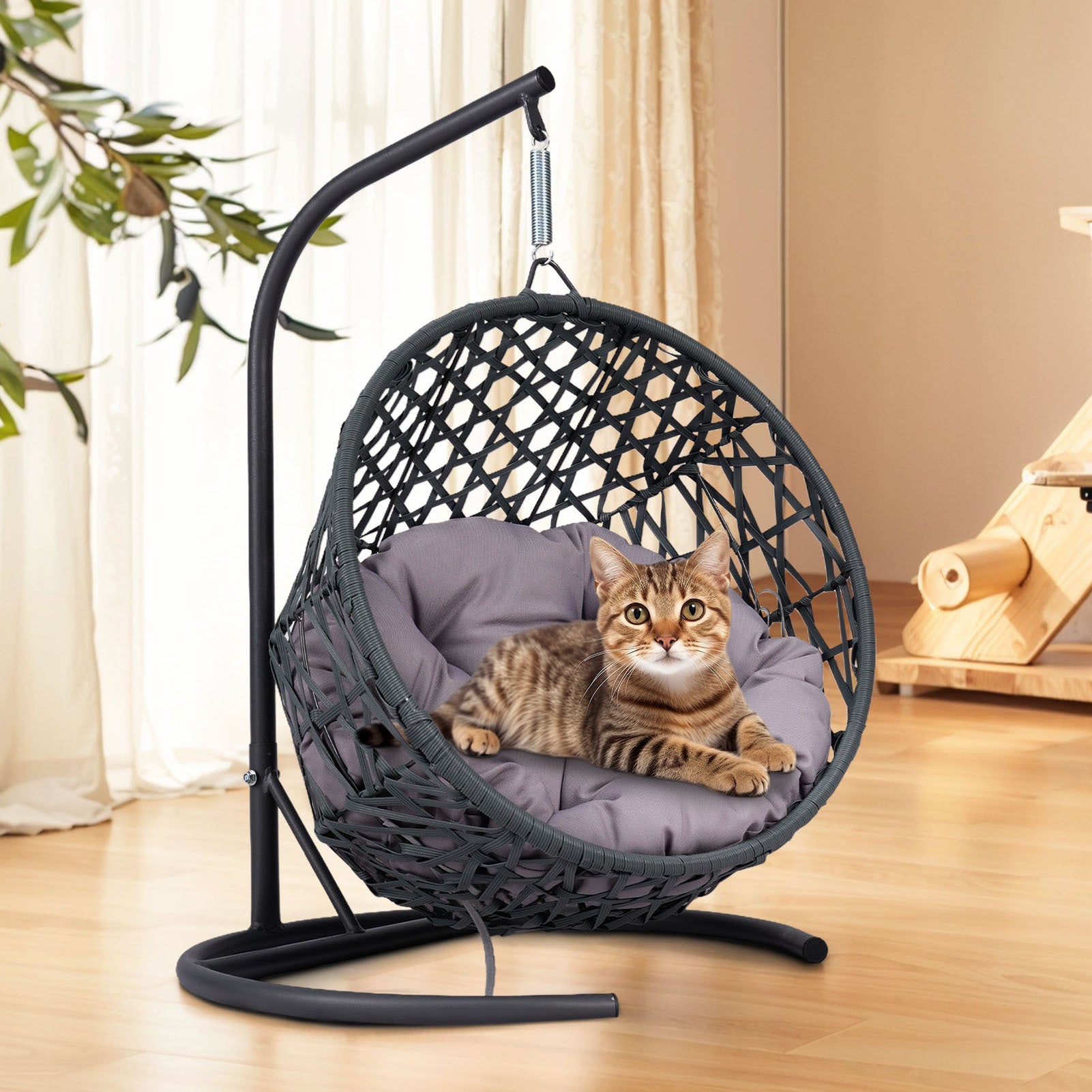 WhiskerRest Cat Swing Bed w/ Cushion