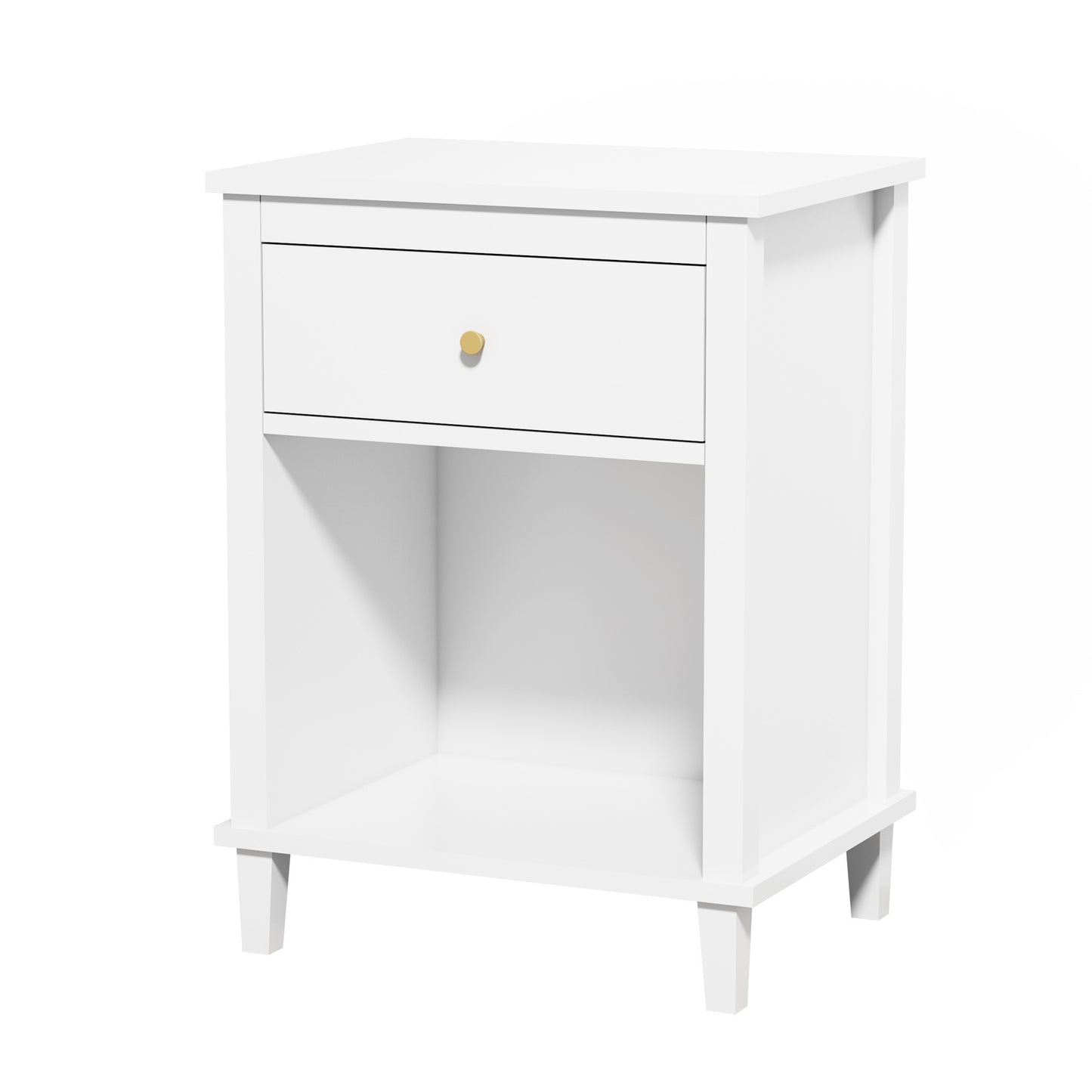 Natasha One Drawer Nighstand in White Finish