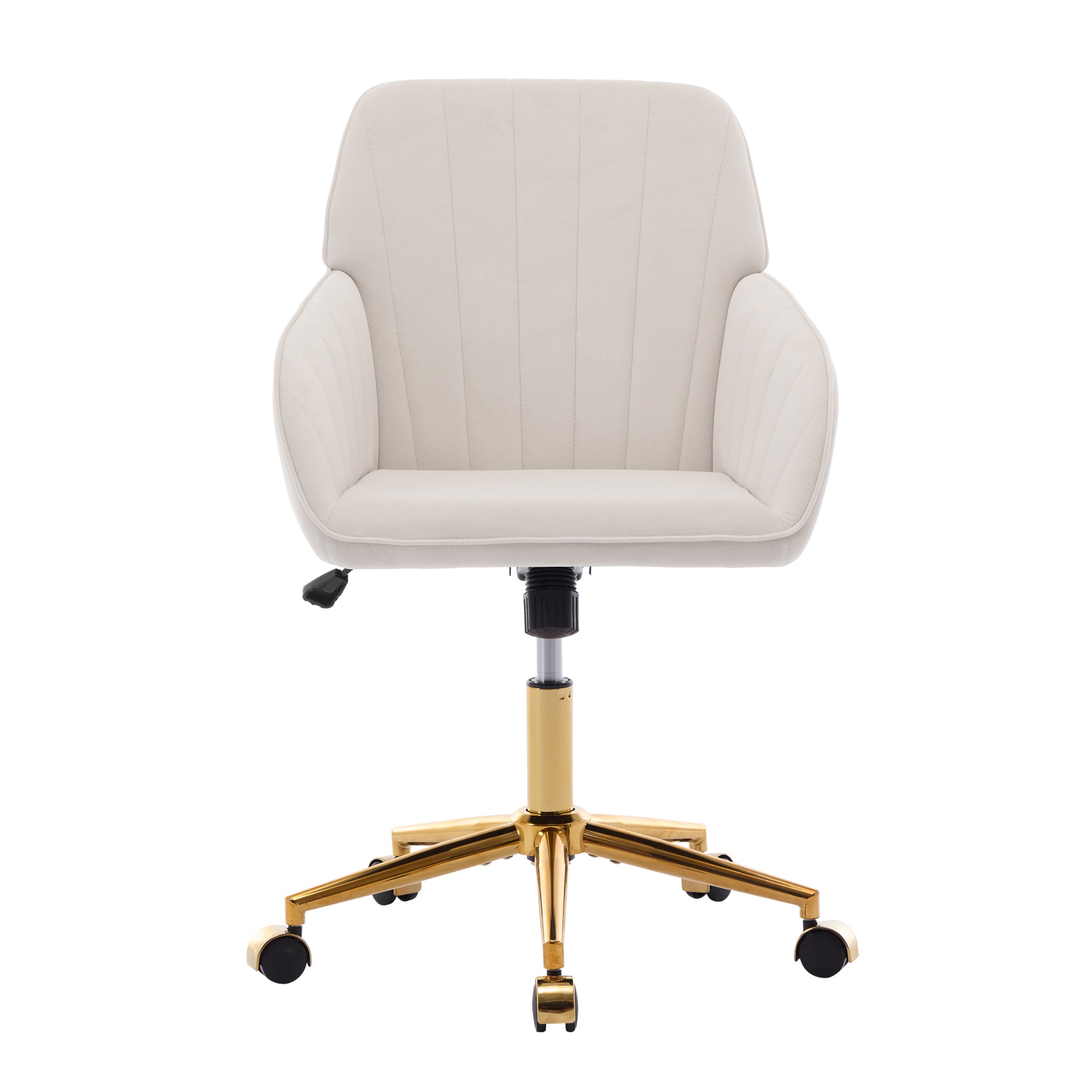 Novara Beige Velvet Swivel Office Chair