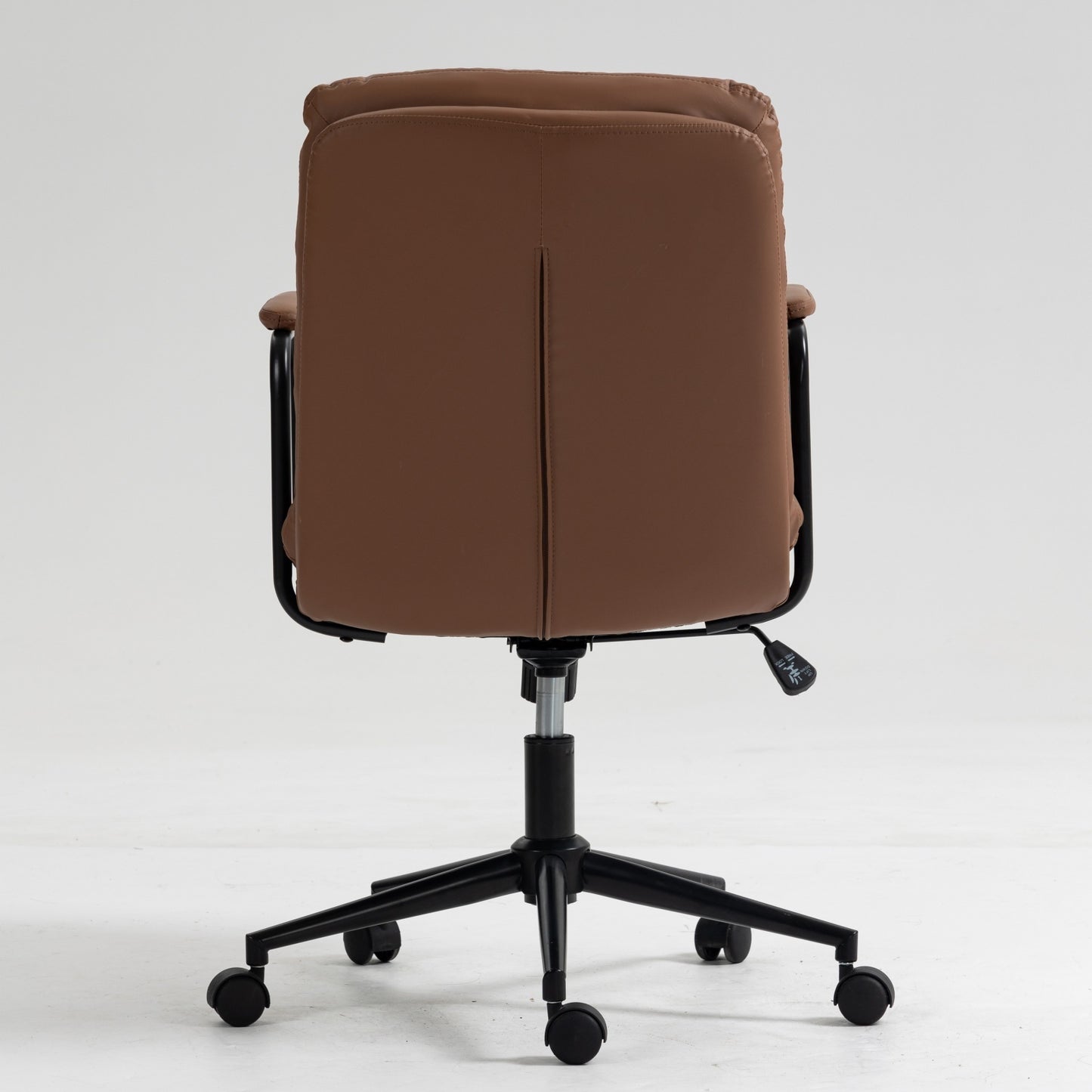 Royton Computer Rolling Swivel Chair in Brown PU Leather