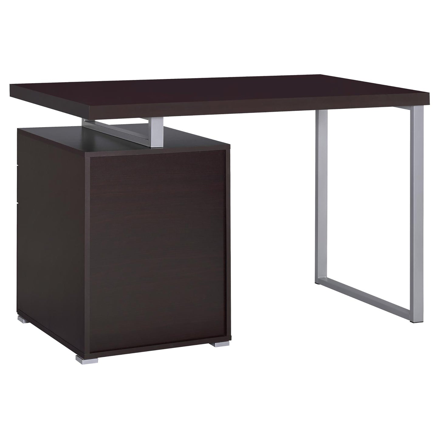 Tobin Cappuccino 3-drawer Reversible Office Desk