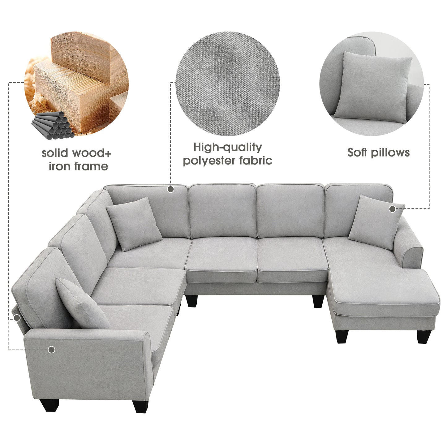 Moderna U Shape Sectional Sofa