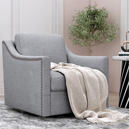 Florence Grey Swivel Armchair