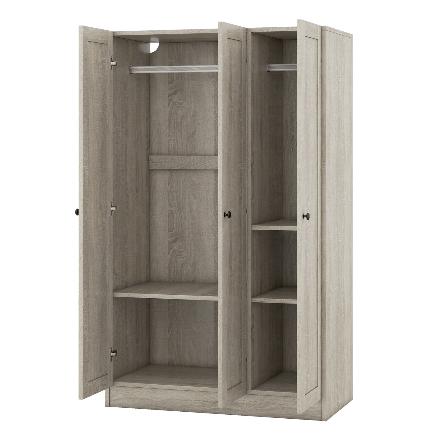 3-Door Shutter Wardrobe with shelves in Gray