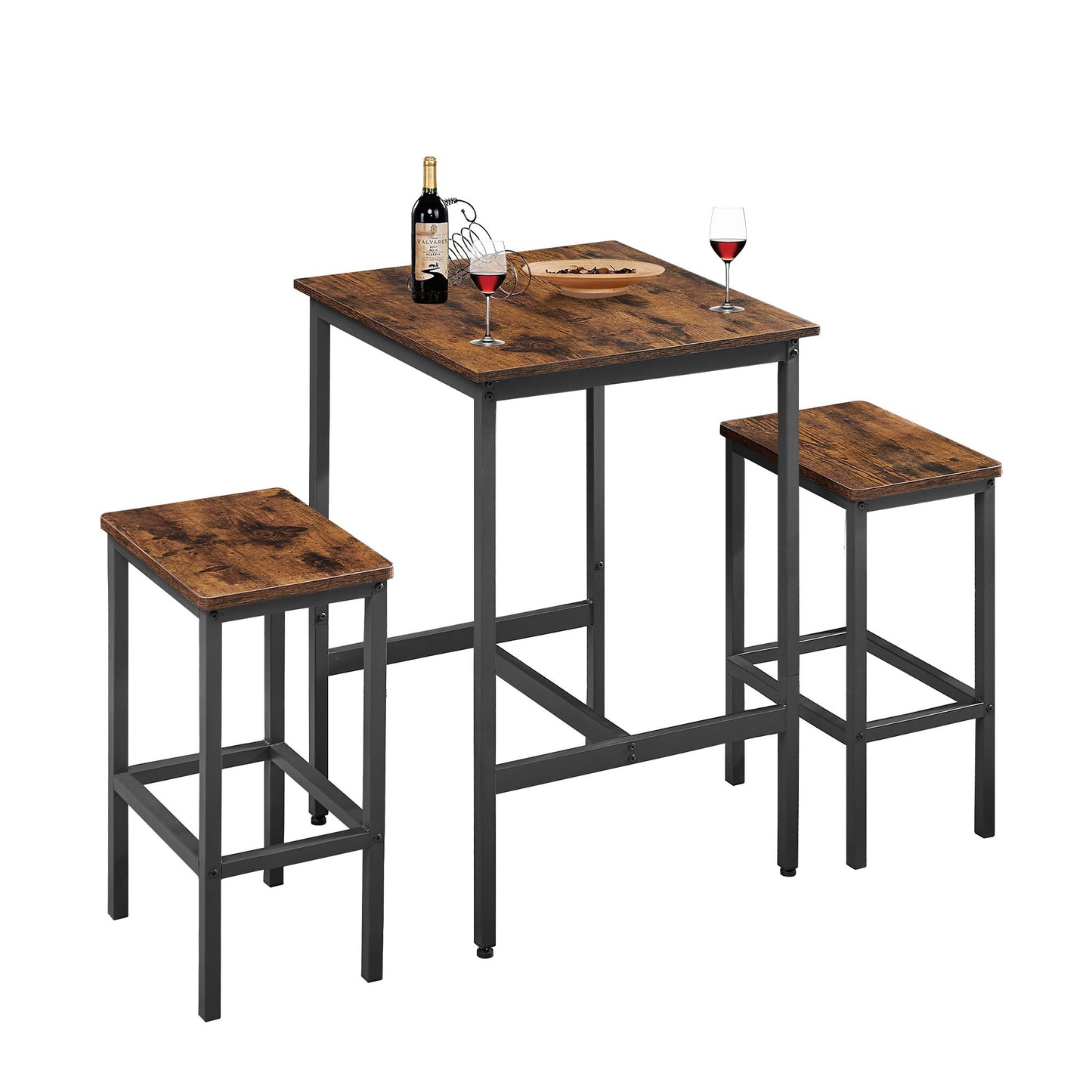 Jona Square Bar Table with 2 Bar Chairs