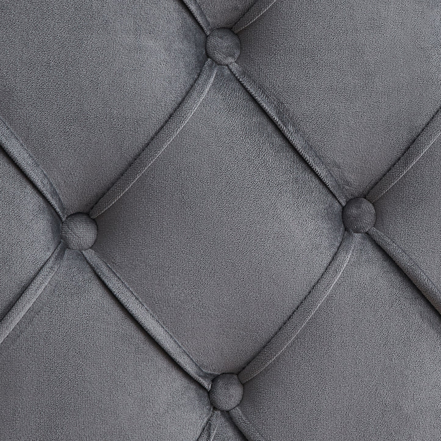 Odessa Velvet Button Tufted Queen Upholstered Bed in Grey Fabric