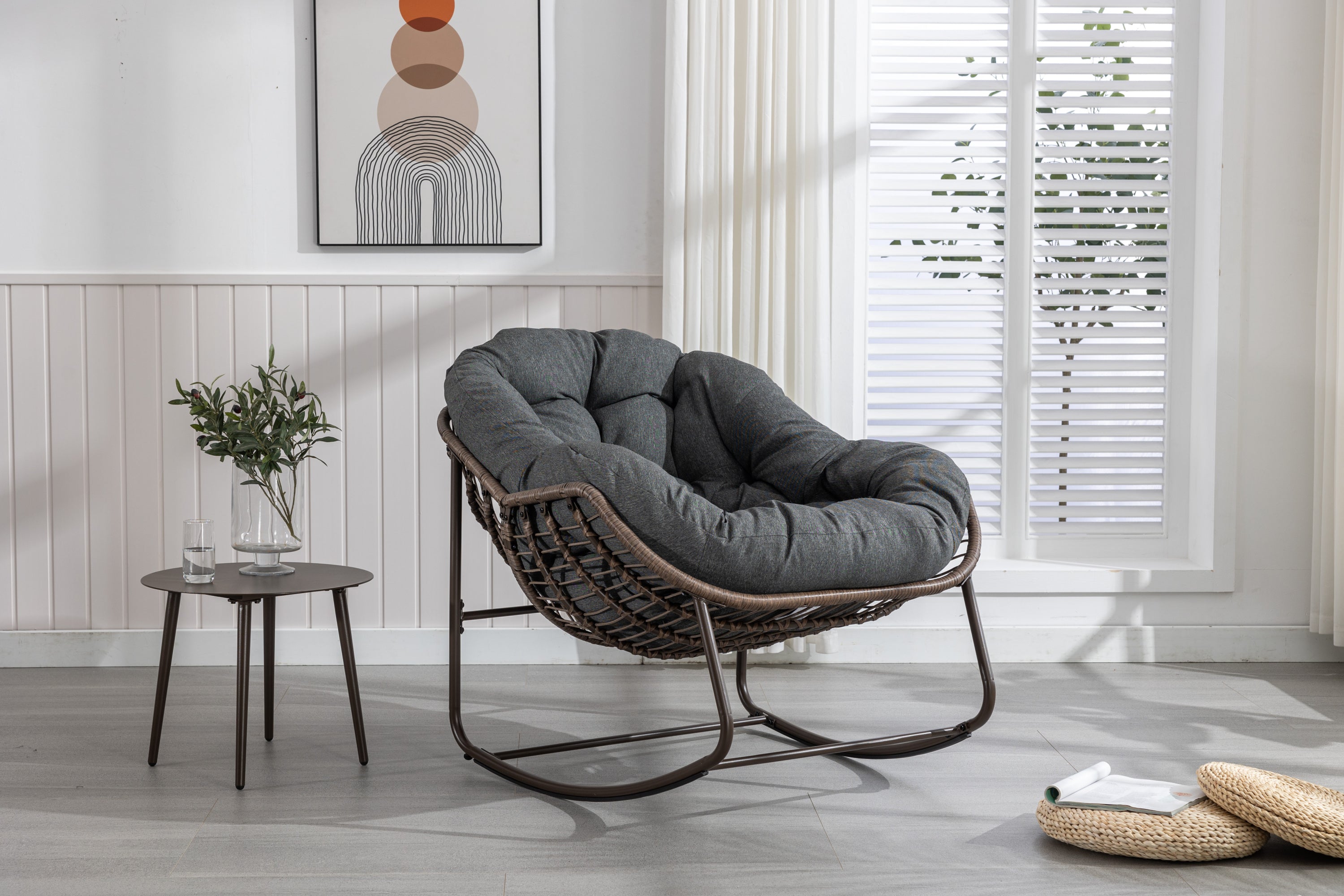 Divine Grey Outdoor / Indoor Rattan Rocking Chair