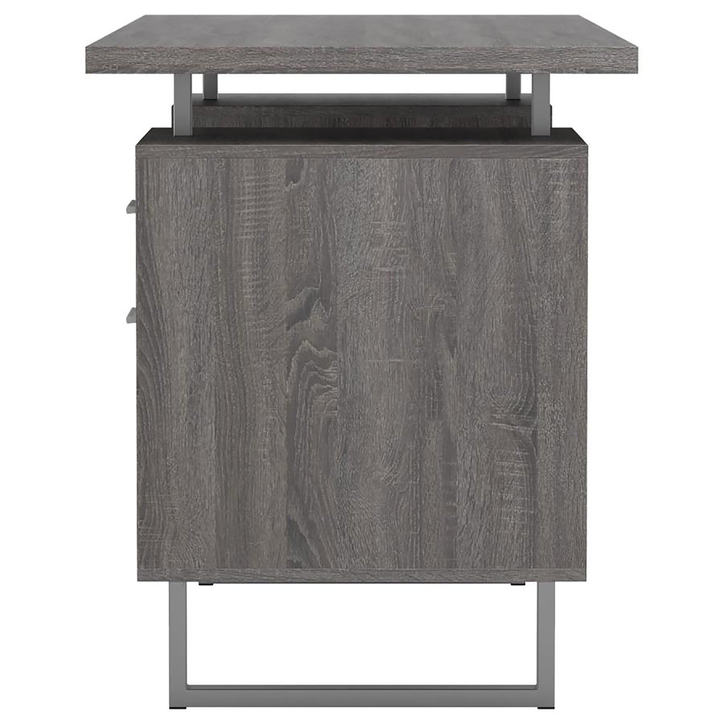 Tomar Weathered Grey 2-drawer Floating Top Office Desk