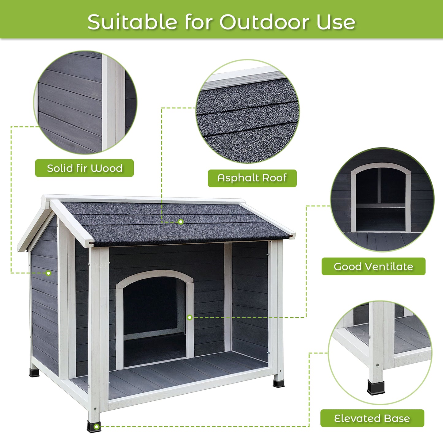 Wyndam Outdoor Wooden Dog House