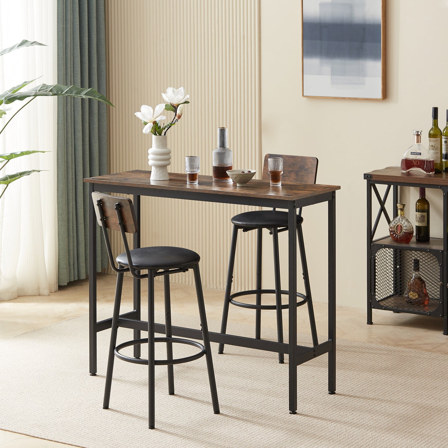 Tiani Bar Table Set with 2 Bar stools