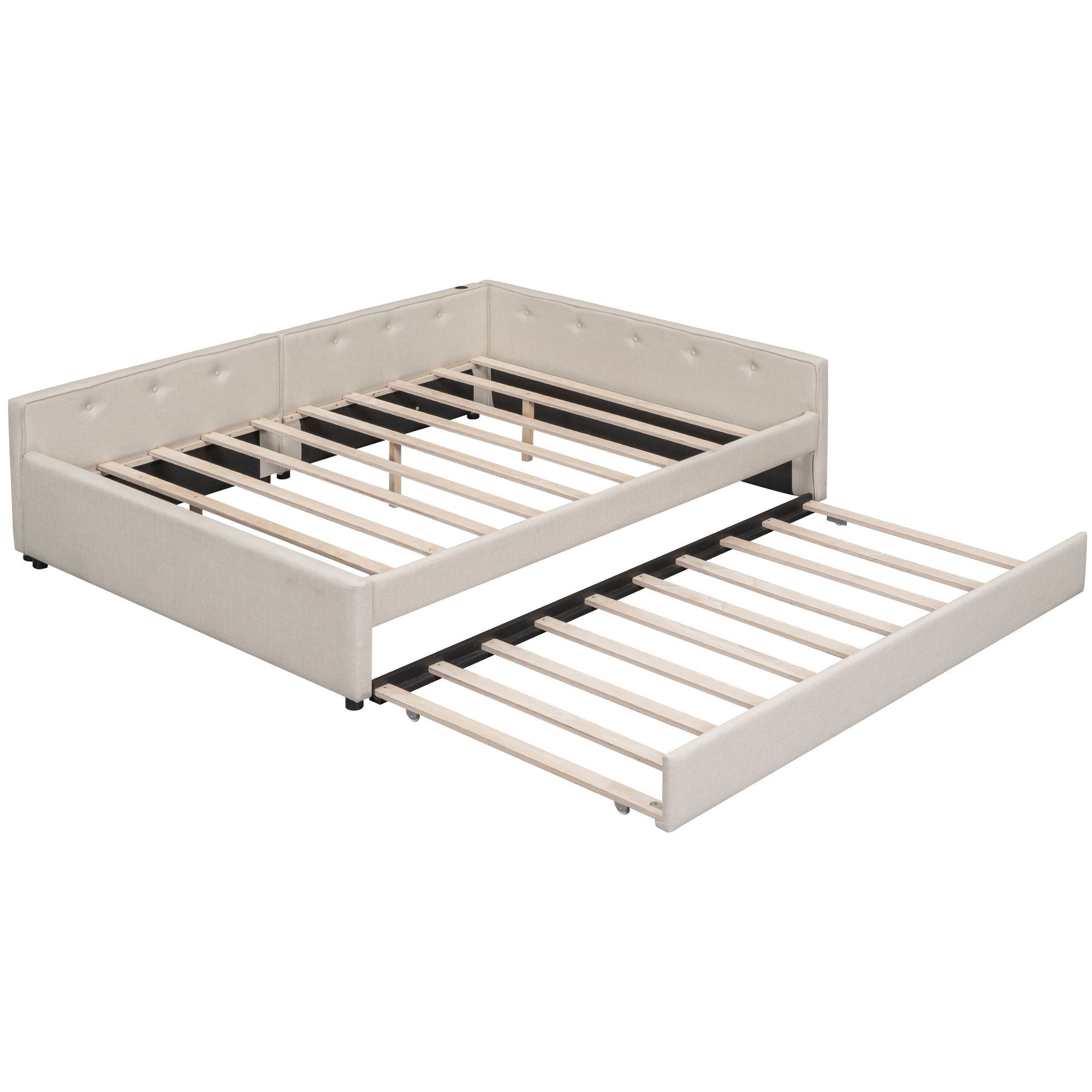 Bella Rest Modern Upholstered Queen Platform Bed with USB