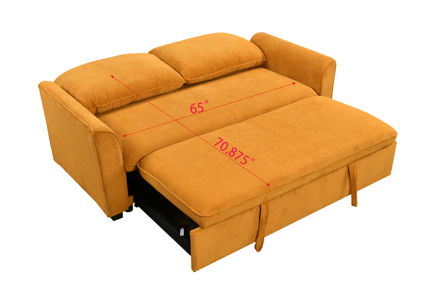 Conner Convertible Sleeper in Yellow Fabric